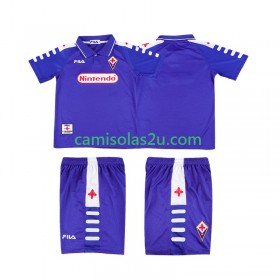 Camisolas de futebol ACF Fiorentina 1999 Retro Criança Equipamento Principal 1998 Manga Curta